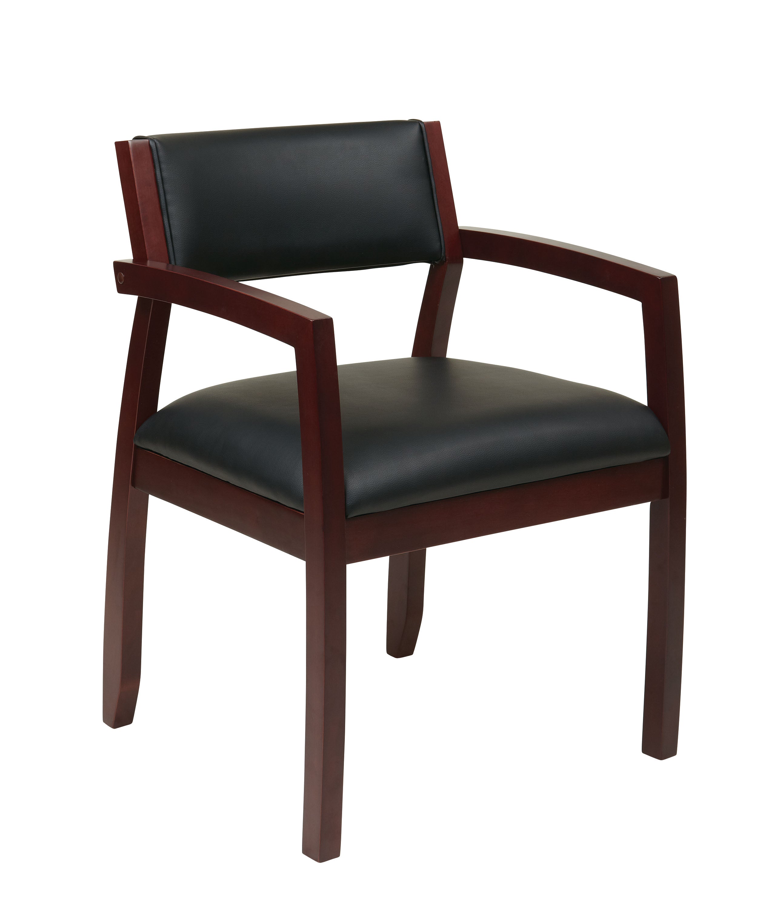 Napa Mahogany Guest Chair With Upholstered Back